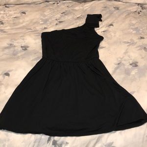 Black express one shoulder mini dress